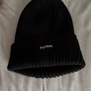Supreme Black Cotton Beanie